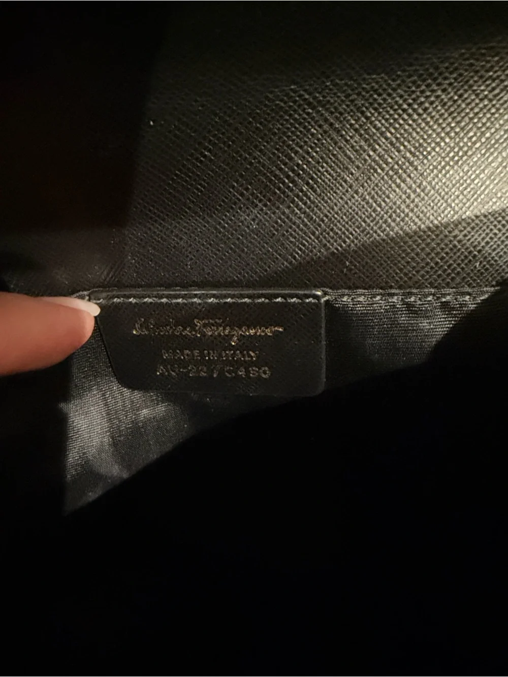 Salvatore Ferragamo Black and Cream Leather Chain Crossbody